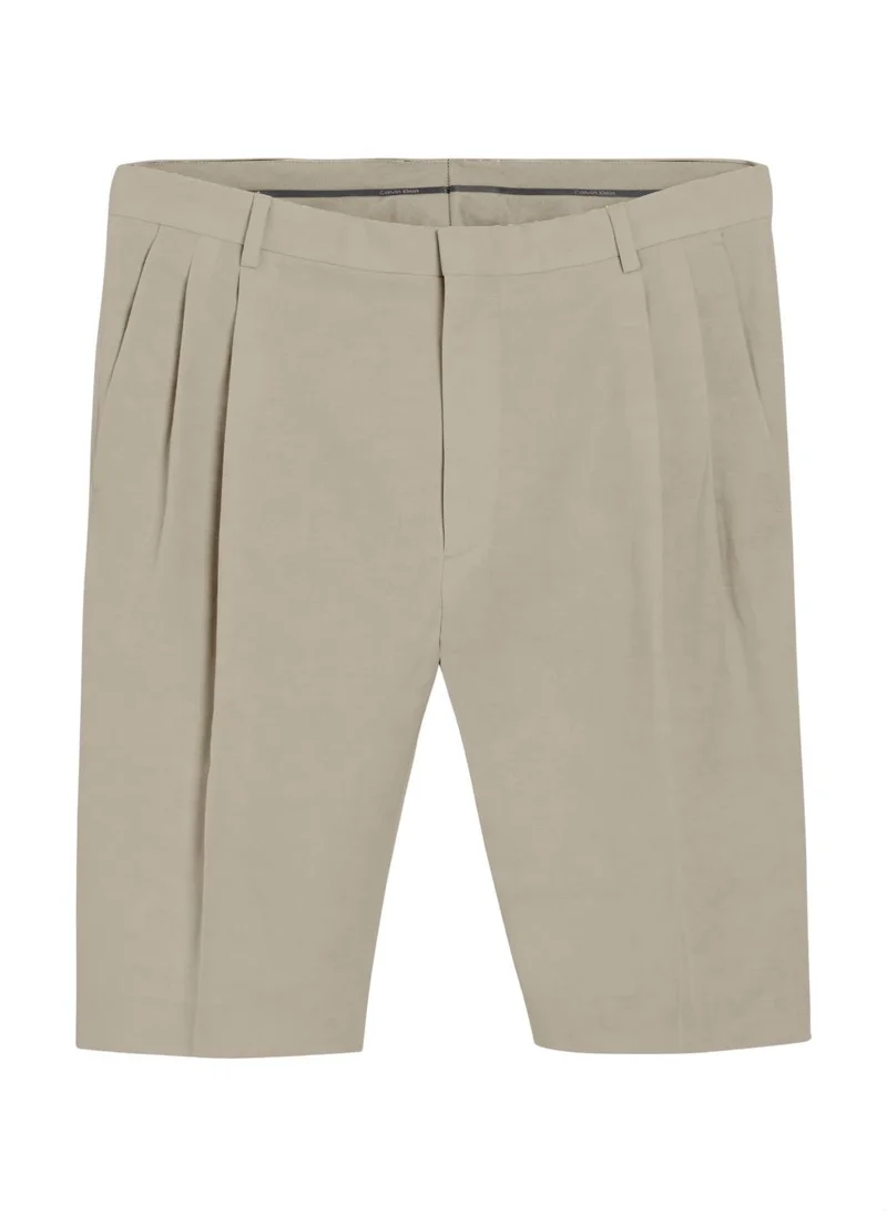 CALVIN KLEIN Men's Linen Lyocell Cotton Chino Shorts - Linen/ Lyocell, Grey