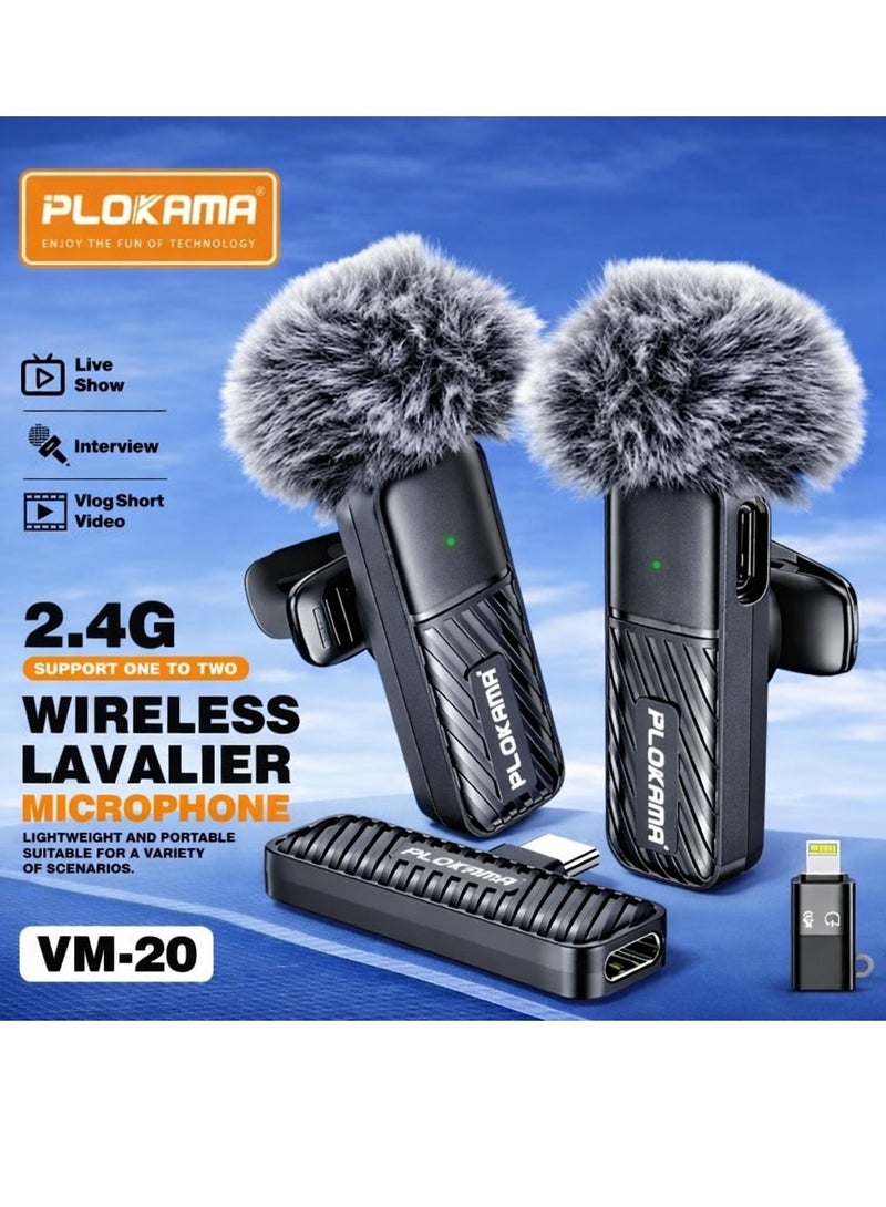 التخطيط مايك وايرلس للموبايل من ماركة بلوكاما الأوريجينال – جودة عاليه وصوت نقي بتقنية ENC + يدعم مايكين في مستقبل واحد – مناسب لصناع المحتوى والفيديوهات والبث المباشر - Image 1