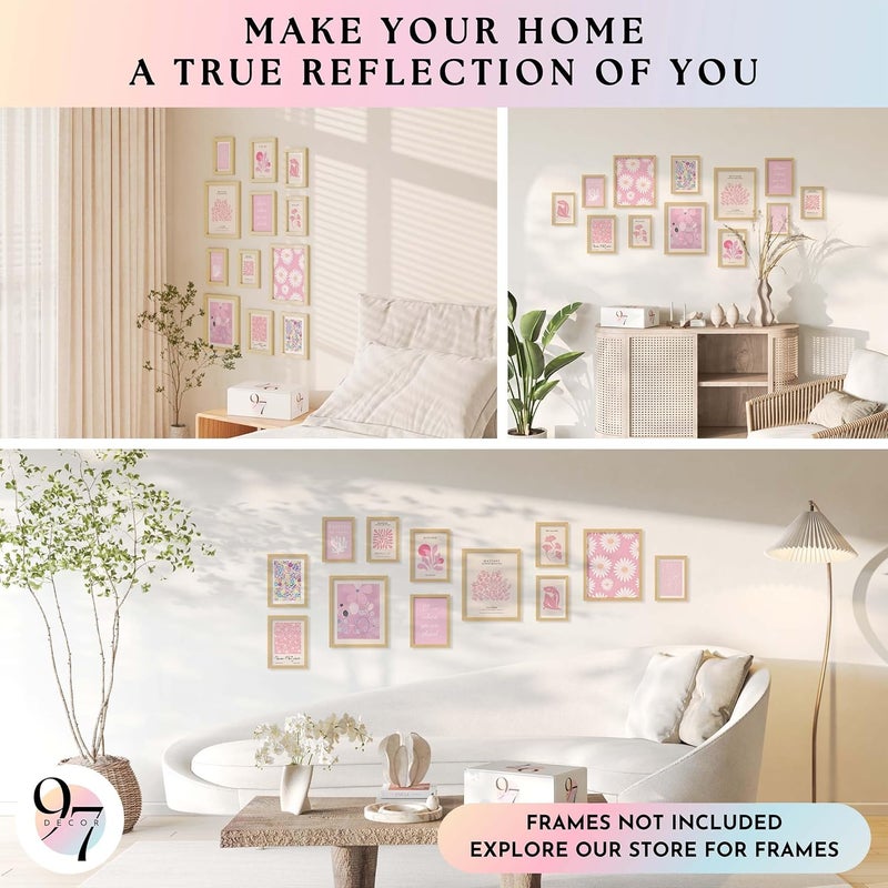 97 Decor 97 ديكور وردي جدار جمالي صور - فن جدار ماتيس وردي بوسترات لجمالية الغرفة، أمير دانماركي باستيل مجرد، ديكور جدار سكن وردي فاتح لغرفة نوم الفتيات الجامعيات (8x10 غير مؤطرة) - Image 4