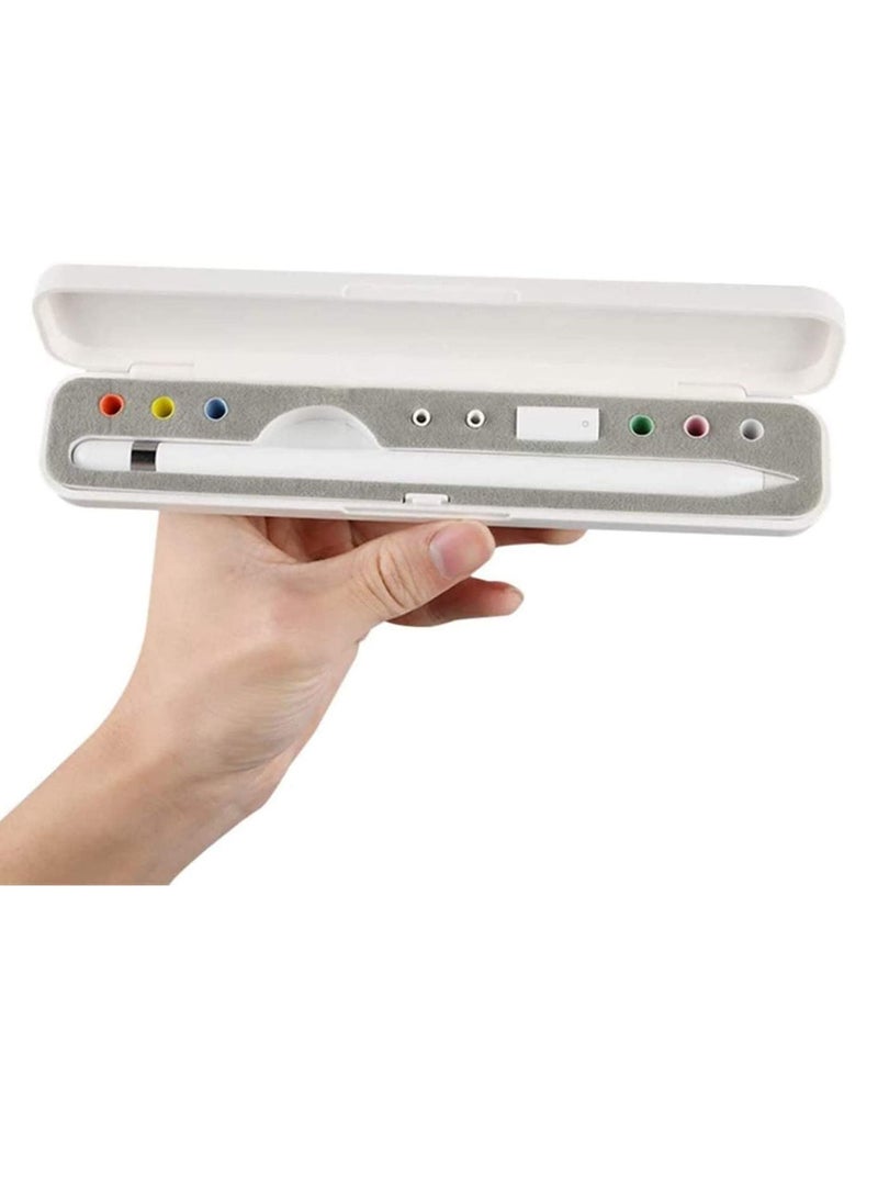 Excefore Stylus Case Holder,Compatible with Apple Pencil 1st / 2nd Generation with Storage Slots for Extra Tips & Caps & Charging Adapter (8mm, Stylus, Accessories NOT Included) - for Stylus without Cover - Image 1