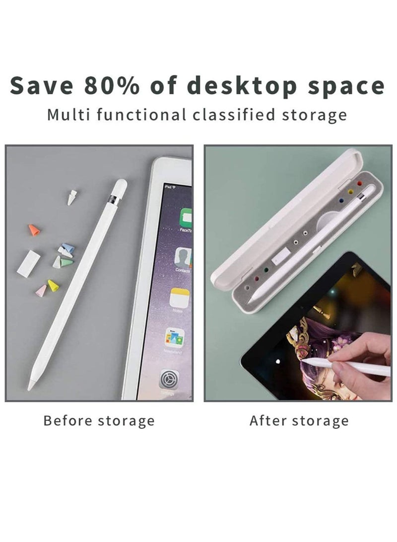 Excefore Stylus Case Holder,Compatible with Apple Pencil 1st / 2nd Generation with Storage Slots for Extra Tips & Caps & Charging Adapter (8mm, Stylus, Accessories NOT Included) - for Stylus without Cover - Image 2