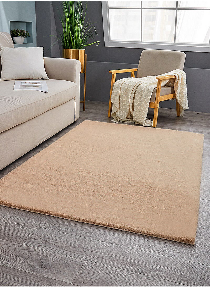 Sharpdo Soft Imitation Rabbit Velvet Carpet Living Room Carpet Bedside Rug Solid Color Premium Carpet 50*80cm  - Image 1