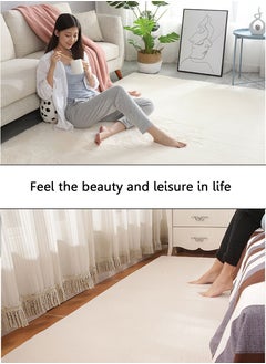 Sharpdo Soft Imitation Rabbit Velvet Carpet Living Room Carpet Bedside Rug Solid Color Premium Carpet 50*80cm  - Image 4