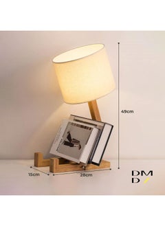 Daamudi Daamudi Wooden Stickman Table Lamp with Adjustable Frame for Living Room, Bedroom, Bedside Table or Study Desk | Folding Desk Lamp with Book & Phone Holder  - Image 5