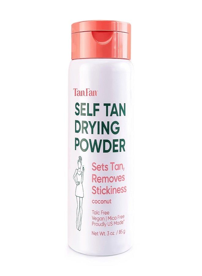 Tan Fan Self Tan Drying Powder - Stops Sticky Feeling After Sunless Tanner - 100% Vegan Talc-Free Translucent Loose Setting Powder In Shaker Bottle For Smooth Silky Skin - USA Made (SINGLE) - Image 1