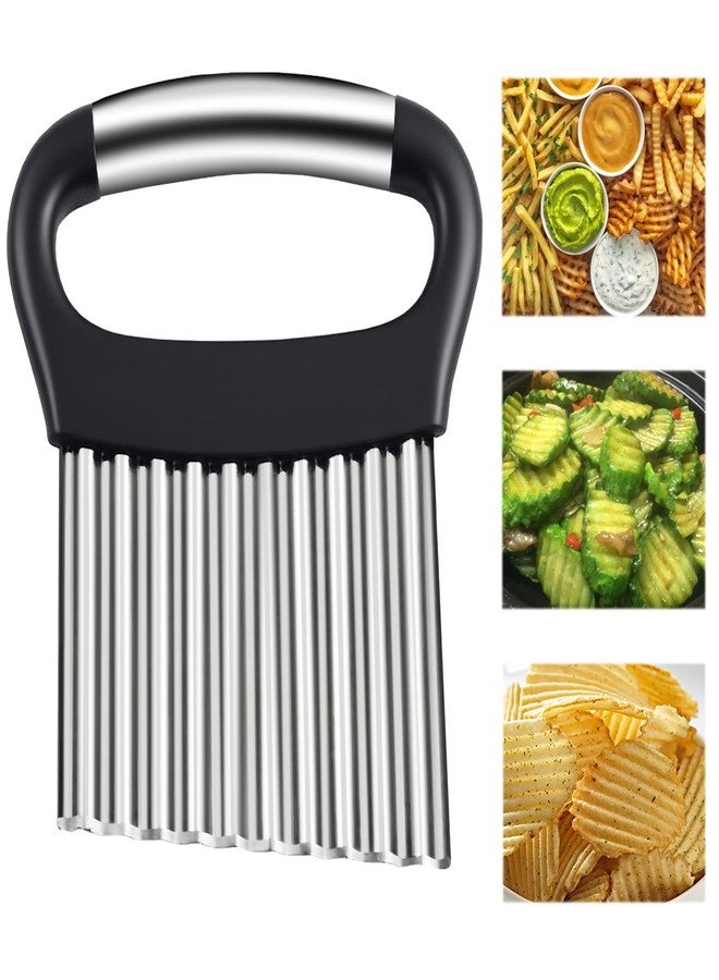 فاتوكس قطاعة بطاطس كبيرة مموجة من فاتوكس، قطاعة بطاطس وافل مقلية للخضراوات، قطاعة مموجة من الفولاذ المقاوم للصدأ، قطاعة خضراوات مموجة، قطاعة بطيخ مقلية، قطاعة جزر، أدوات نحت الفاكهة - Image 1