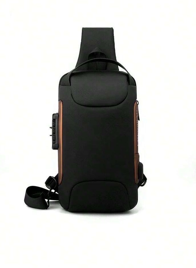Generic Anti-Theft Zipper Crossbody Bag Black / Brown  - Image 3