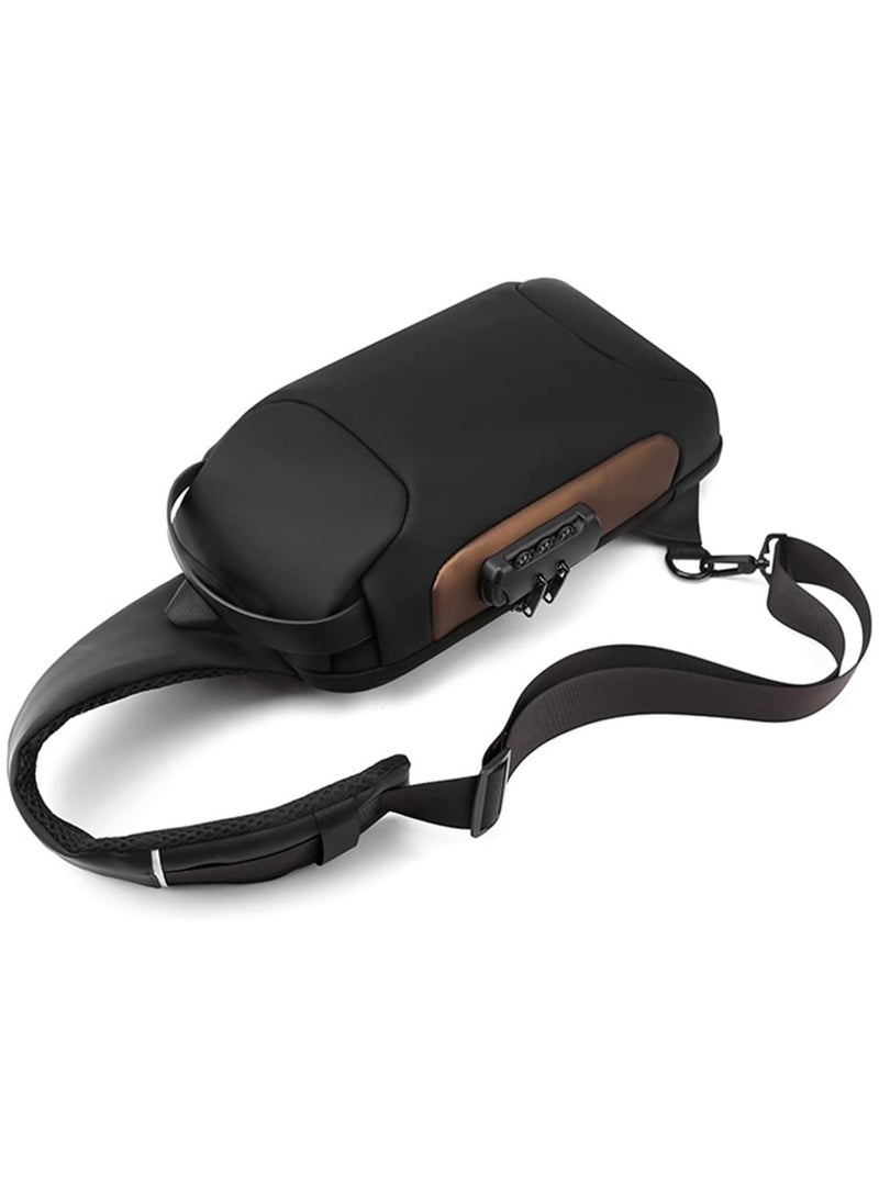 Generic Anti-Theft Zipper Crossbody Bag Black / Brown  - Image 4