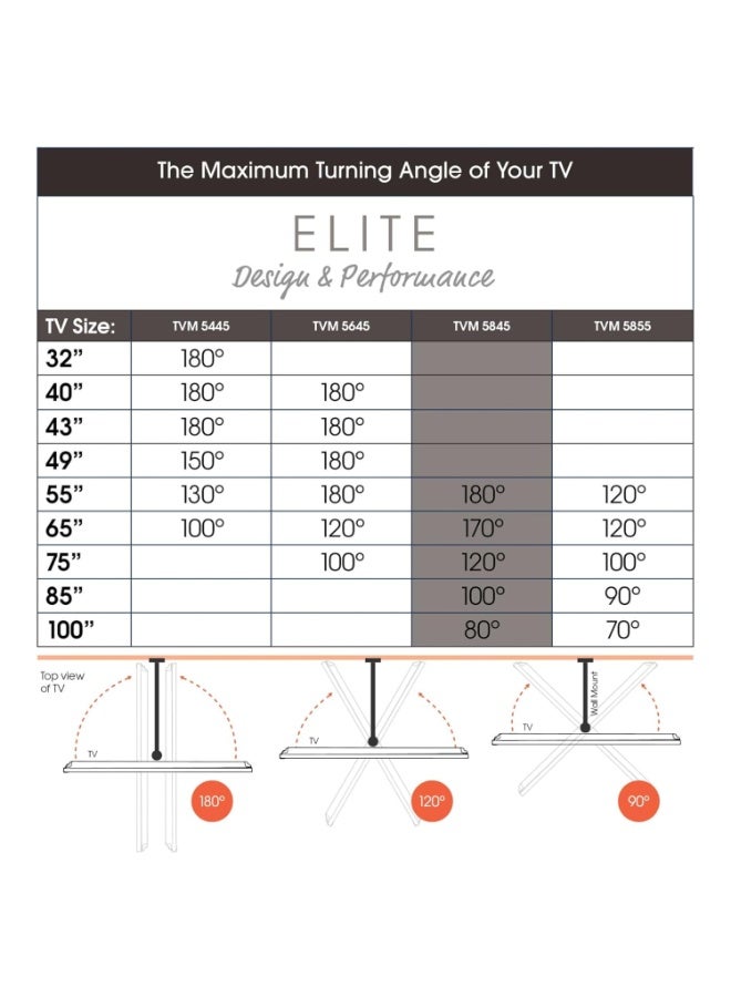 Vogel's TVM 5845 Full-Motion Ultra-Thin TV Wall Mount Bracket 55 65 75 85 98 Up To 100 Inch TVs, Holds Max. 55 kg TVs, Swivels up to 180° Universally Compatible - Image 3
