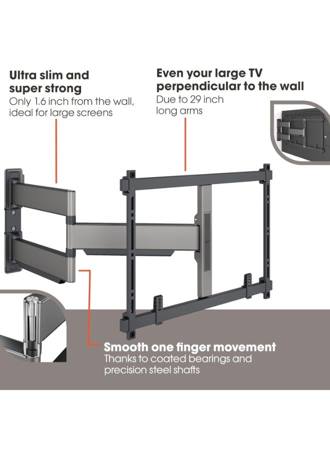 Vogel's TVM 5845 Full-Motion Ultra-Thin TV Wall Mount Bracket 55 65 75 85 98 Up To 100 Inch TVs, Holds Max. 55 kg TVs, Swivels up to 180° Universally Compatible - Image 2