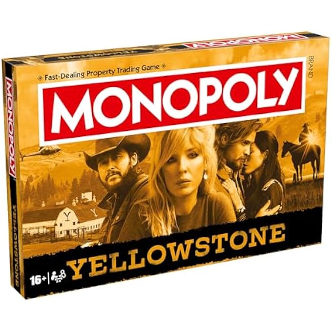 Winning Moves Yellowstone Monopoly Board Game, Advance to Dutton Ranch Main House, Summer Camp and trade your way to success, great gift for ages 16 plus - Image 1