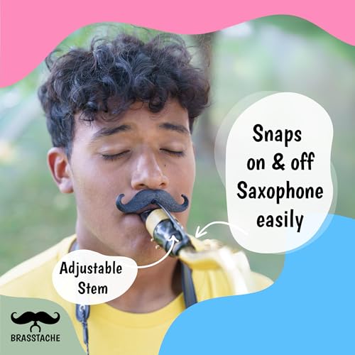 Brasstache Sax-stache - Clip-on Mustache for Saxophone (Alto) - Image 3