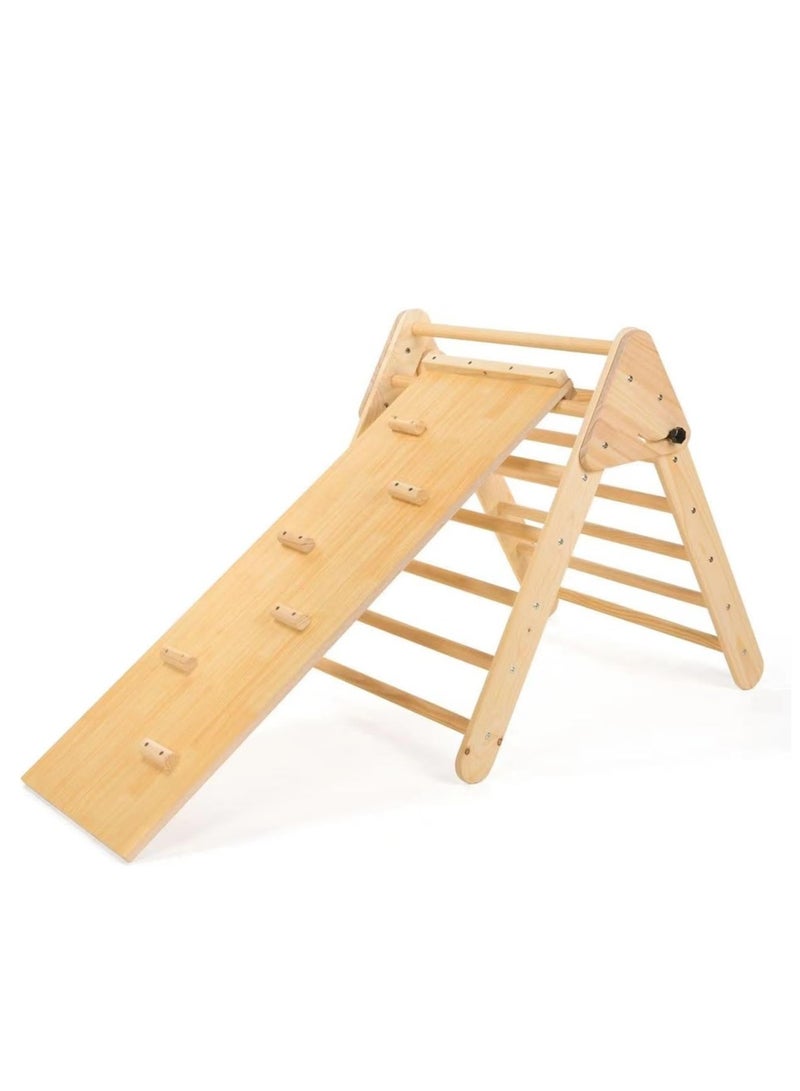 Cool Baby Solid Wood Children's Climbing Triangle Indoor Household Small Family Amusement Park Baby Climbing Slide Combination Folding Frame - Image 1