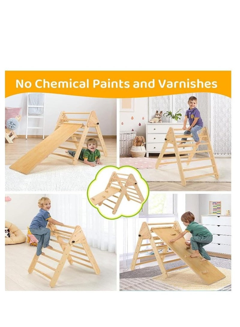 Cool Baby Solid Wood Children's Climbing Triangle Indoor Household Small Family Amusement Park Baby Climbing Slide Combination Folding Frame - Image 5