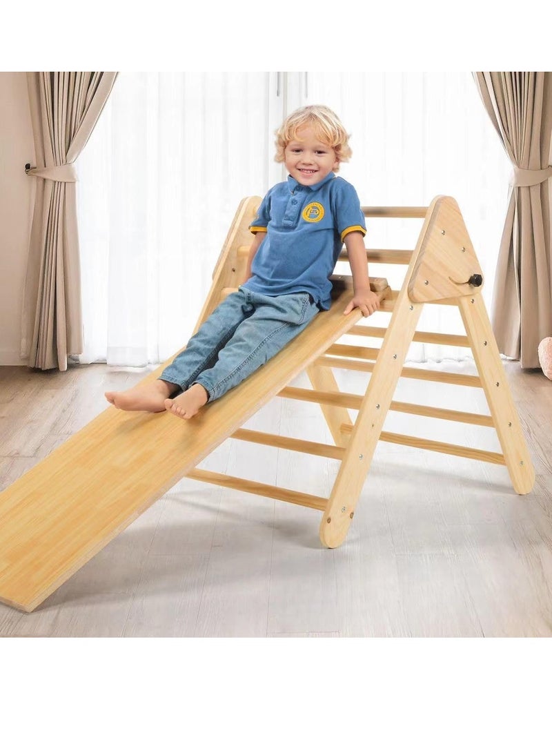 Cool Baby Solid Wood Children's Climbing Triangle Indoor Household Small Family Amusement Park Baby Climbing Slide Combination Folding Frame - Image 4