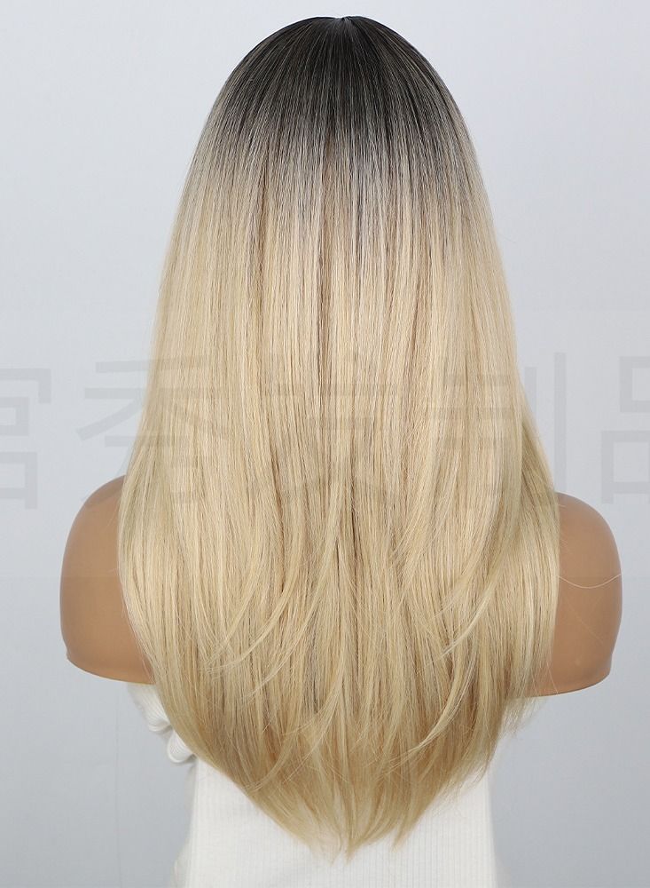 إستيل شعر مستعار طويل مجعد أوروبي وأمريكي مموج من الألياف الأنثوية غطاء رأس كامل اللون HB2 - Image 3