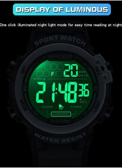 Sanda Unisex Outdoor Glow-In-The-Dark Waterproof Watch With Alarm Clock 2140 Green  - Image 3