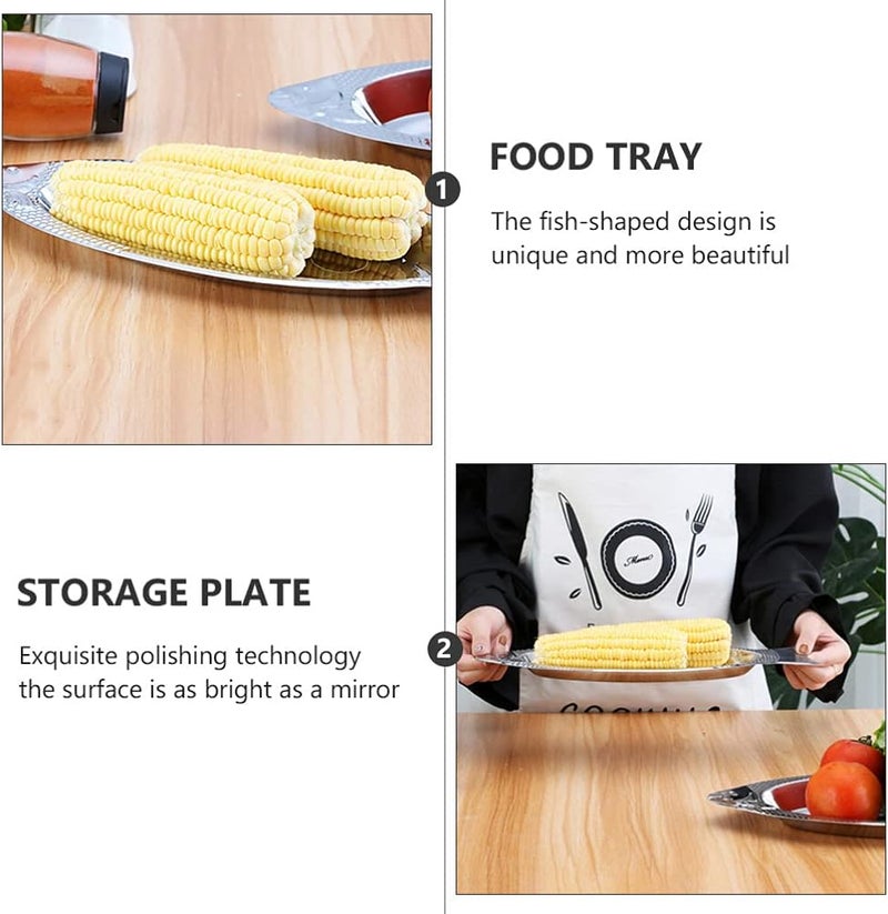 Cabilock FishShaped Steamed Fish Plate Stainless Steel Creative Serving Platter for Kitchen Ideal for Home Dining and Restaurant Use - Image 4