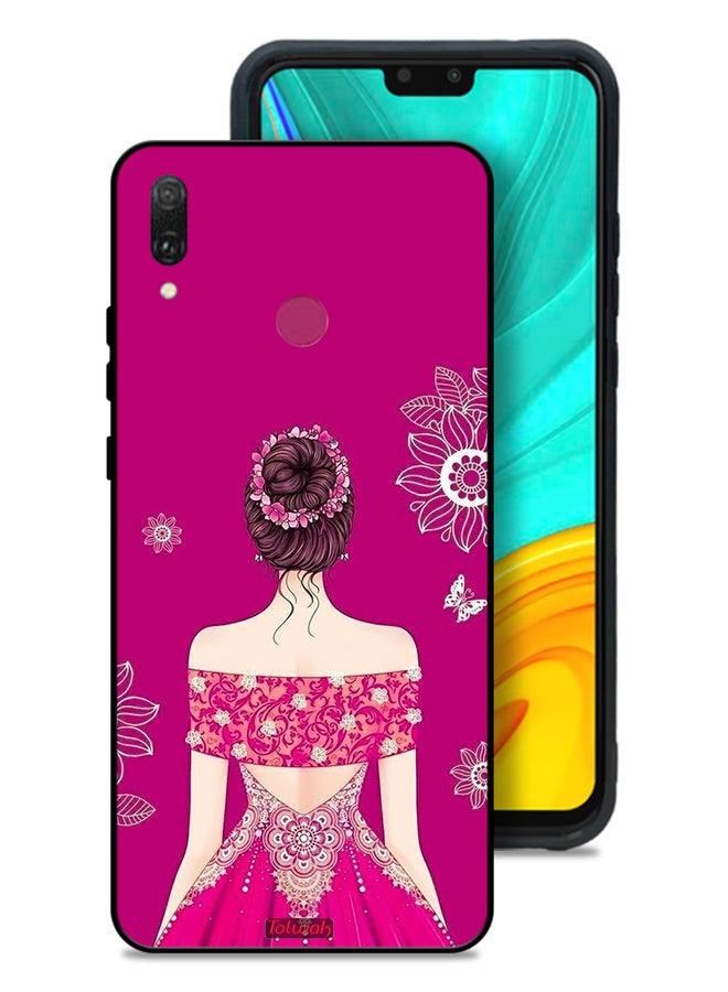 Tolwak Huawei Y9 (2019) Protective Case Cover Girl And Flowers Art - Image 1