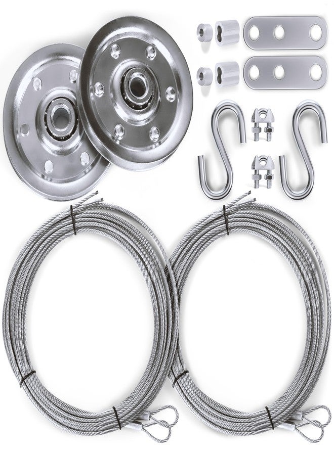 Granatan Garage Door Cable and Pulley, Garage Door Cable Replacement Kit Including 2 Pairs of Galvanized Aircraft Cables, Heavy Duty Pulley - Image 1