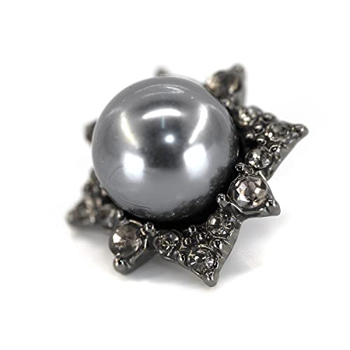 Craftisum 20 pcs Black Retro Metal Octagram Half Faux Pearl Sewing Shank Coat Buttons -25mm -1" - Image 3