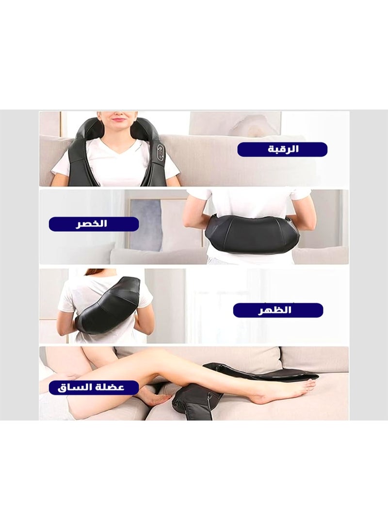 ريلاكس سمارت جهاز تدليك الرقبة بالحرارة - جهاز تدليك شياتسو ثلاثي الأبعاد للرقبة والظهر والكتف والقدم والساق، تدليك عميق للأنسجة مع وظيفة الحرارة، جهاز استرخاء محمول للمنزل والمكتب والسيارة، هدية مريحة مثالية للنساء والرجال - Image 4