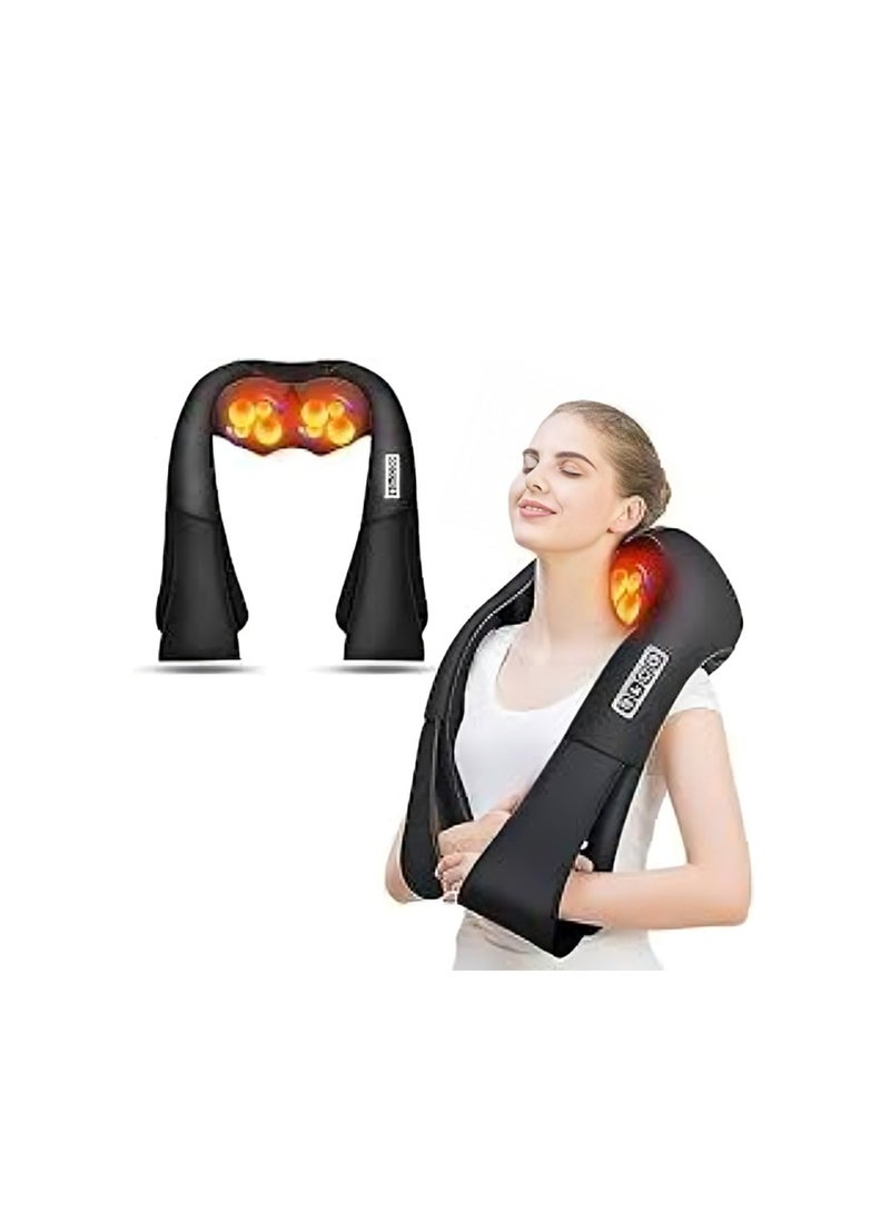 ريلاكس سمارت جهاز تدليك الرقبة بالحرارة - جهاز تدليك شياتسو ثلاثي الأبعاد للرقبة والظهر والكتف والقدم والساق، تدليك عميق للأنسجة مع وظيفة الحرارة، جهاز استرخاء محمول للمنزل والمكتب والسيارة، هدية مريحة مثالية للنساء والرجال - Image 1