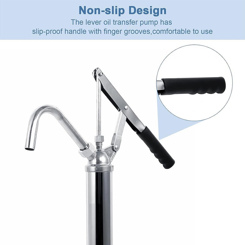 كلاراكو مضخة برميلية تعمل بالرافعة، مضخة أسطوانية يدوية للزيت سعة 55 جالونًا، مضخة يدوية لنقل الوقود من الحديد الزهر عالي التحمل تعمل بالرافعة - Image 1