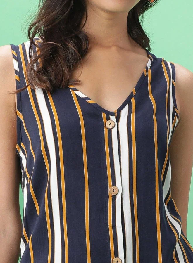 Freehand Women Regular Fit Casual Striped Dress