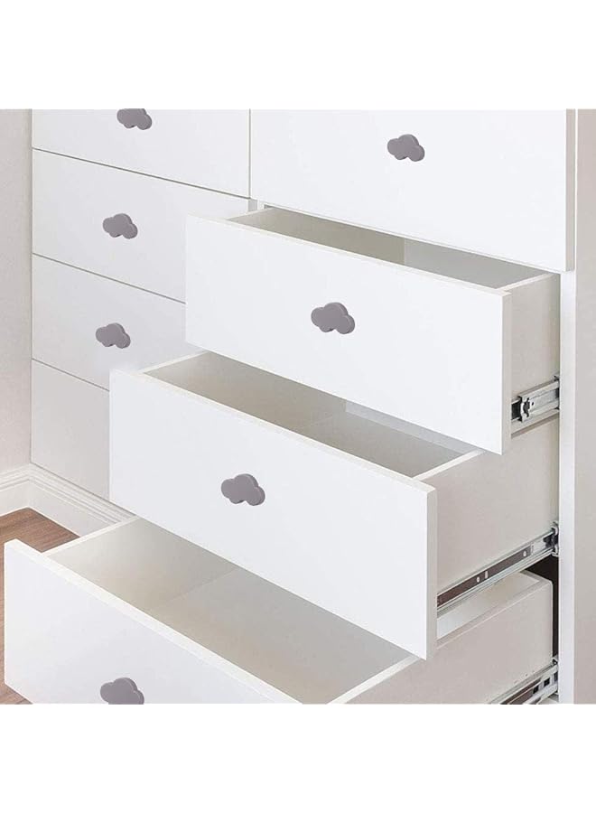 erorex Soft Rubber Knobs 10Pcs Cartoon Cloud Shape Cabinet Knobs Handles Kids Cute Drawer Knobs For Cabinets Doors Dresser Kitchen Cabinets Grey - Image 3
