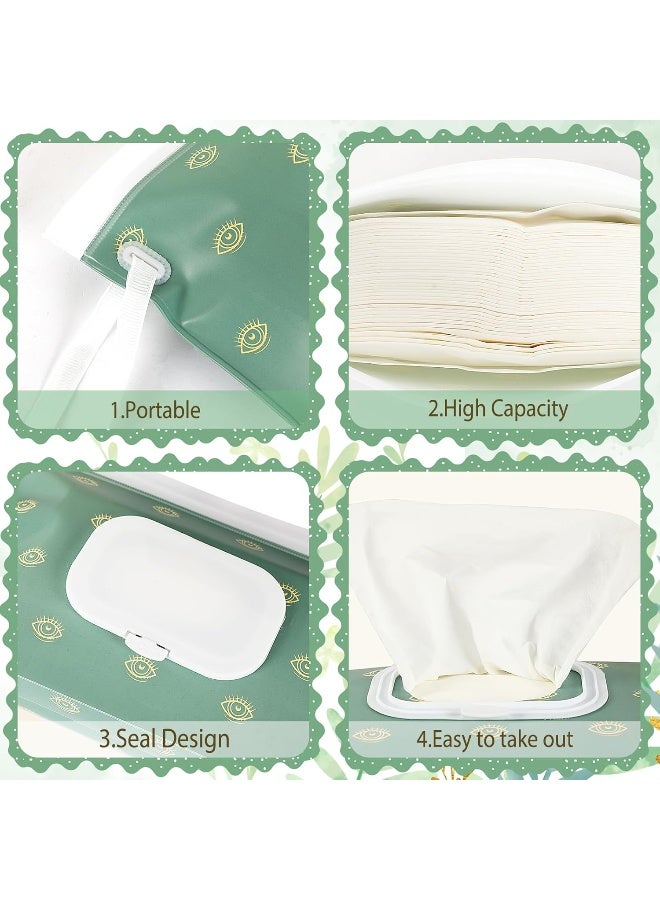 FEBSNOW FEBSNOW 2 Pack Baby Wipes Dispenser, Portable Refillable Wipe Holder Baby Wipes Container Travel Wipes Case Reusable Boho Wet Wipes Pouch  - Image 3