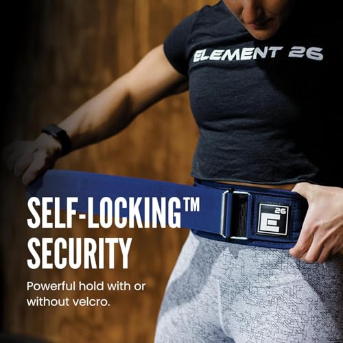 Element 26 Self-Locking Weight Lifting Belt - Premium Weightlifting Belt for Serious Functional Fitness, Weight Lifting, and Olympic Lifting Athletes - Lifting Support for Men and Women (Medium, Midnight Blue) - Image 4