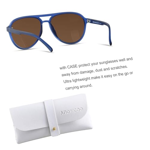 ANDWOOD Retro Polarized Aviator Sunglasses for Women Men Classic 70s Vintage Trendy Square Aviators 3 PACK Black Tortoise Blue Sun glasses - Image 3