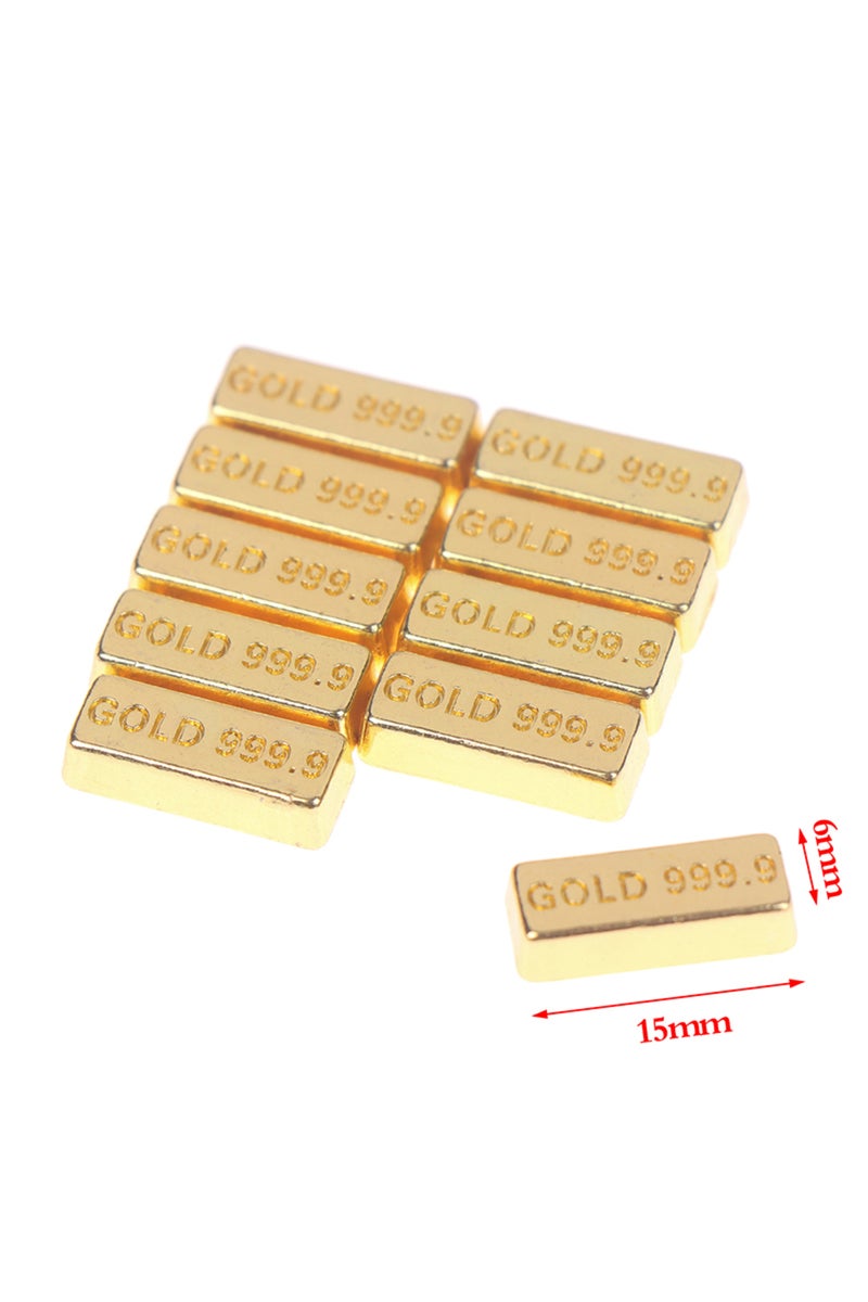 ١٠ قطع ١٠ قطع نموذج مصغر لبيت الدمى بمقياس ١:١٢، سبيكة ذهبية وعملة نحاسية، لعبة محاكاة، إكسسوار زينة