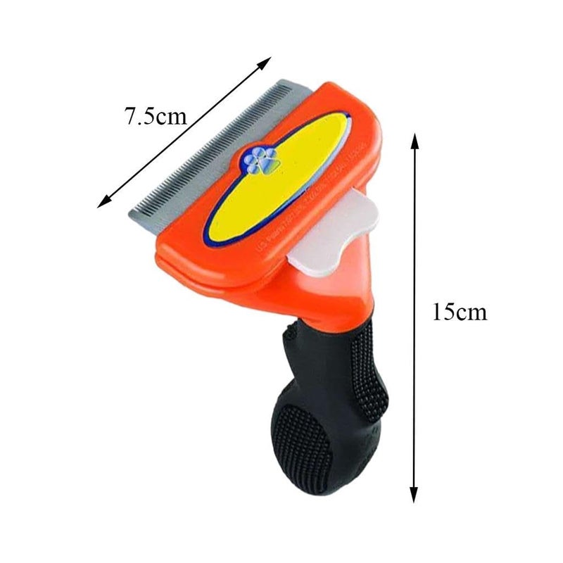 SANTALON Pet Hair Brushes Dogs Self Cleaner Shaving Comb Kitten Tools Orange | Pet Supplies | Dog Supplies | Grooming | Brushes, Combs & Rakes For Dogs, Cat - Image 2