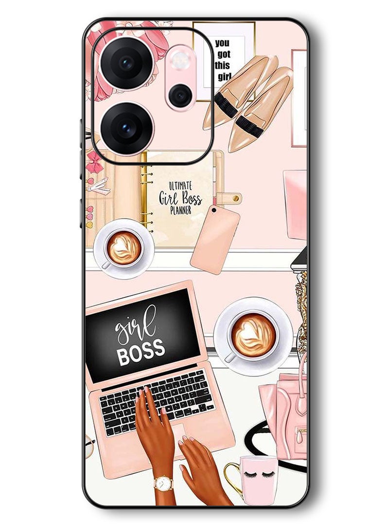 Theodor Case Compatible with Oppo Reno 14 F 6.57 Inch Protection Shockproof Bumper Cover Girl Boss Item - Image 1