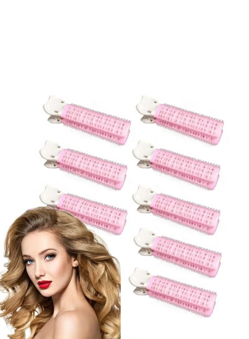 8-Piece Volumizing Hair Root Clips Set, Fluffy Rollers Natural Sticky Clamps Reusable Volume Hair Root DIY Wave Fluffy Curler Hair Styling Tool,Instant Hair Volumizing Clip for Women Girls-Pink - Image 1