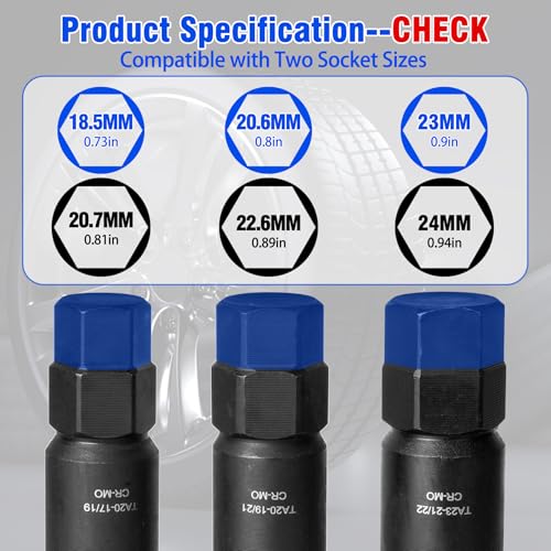 Builimeer 10 Spline Lug Nut Key Set, with CR-MO Thick-Wall Design for Effortless Removal of Aftermarket, Compatible with Bimecc 10 Spline Lug nut Bolts for Cars, Trucks & SUVs - Image 4