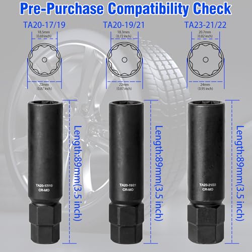 Builimeer 10 Spline Lug Nut Key Set, with CR-MO Thick-Wall Design for Effortless Removal of Aftermarket, Compatible with Bimecc 10 Spline Lug nut Bolts for Cars, Trucks & SUVs - Image 2