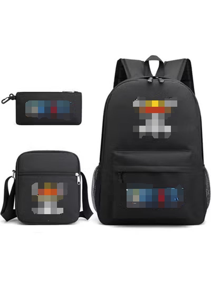 general 3PCS Backpack Set One Piece School Backpack Large Capacity Casual Backpack with Lunch Bag and Pencil case for Boys Girls Students