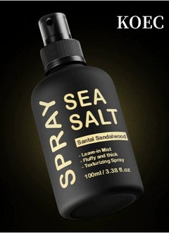 KOEC Sea Salt Spray, Natural Finish Sea Salt Spray for Hair, Gives Volume and Texture, Enriched with Seaweed and Vitamin B5, Lightweight and Non-Greasy, Paraben Free,100ml  - Image 1