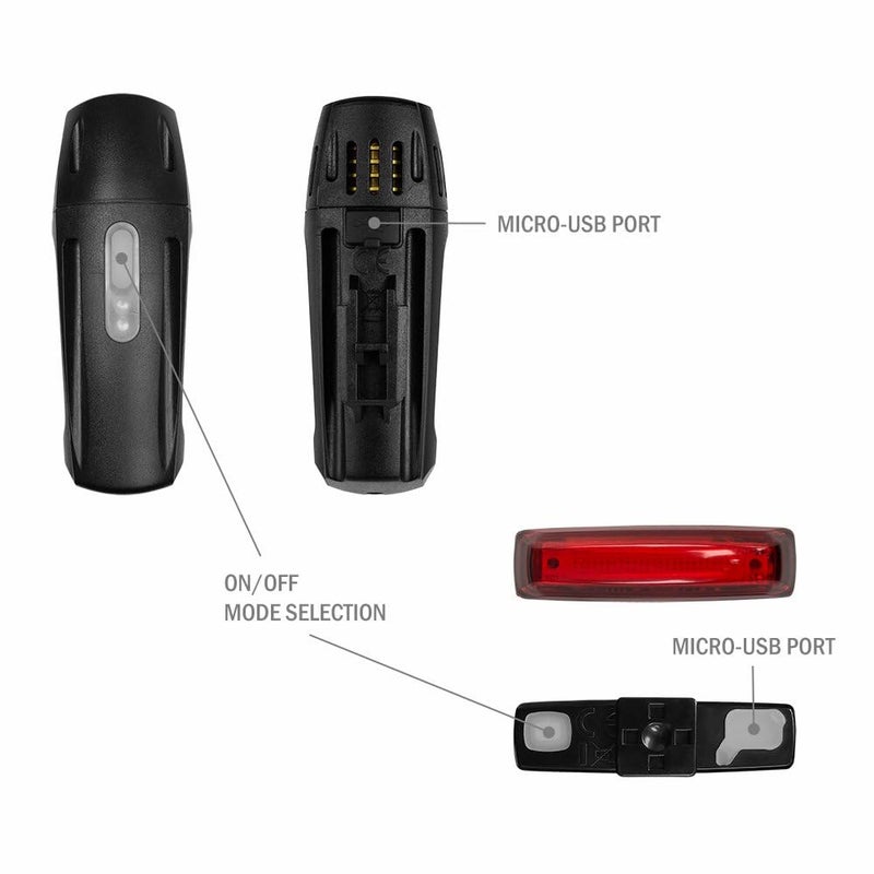 BV Super Bright Bike Light Set USB Rechargeable - Headlight & Taillight, Waterproof IP44 , 3 Light Modes Including Flash Mode for Safety, Easy to Install and Fits All Bicycles - Image 4
