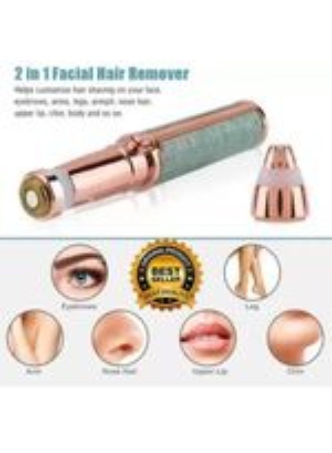 بلوليس جهاز إزالة الشعر المحمول بدون ألم – جهاز كهربائي 2 في 1 لإزالة شعر الوجه والحواجب للنساء – قابل لإعادة الشحن-003 - Image 5