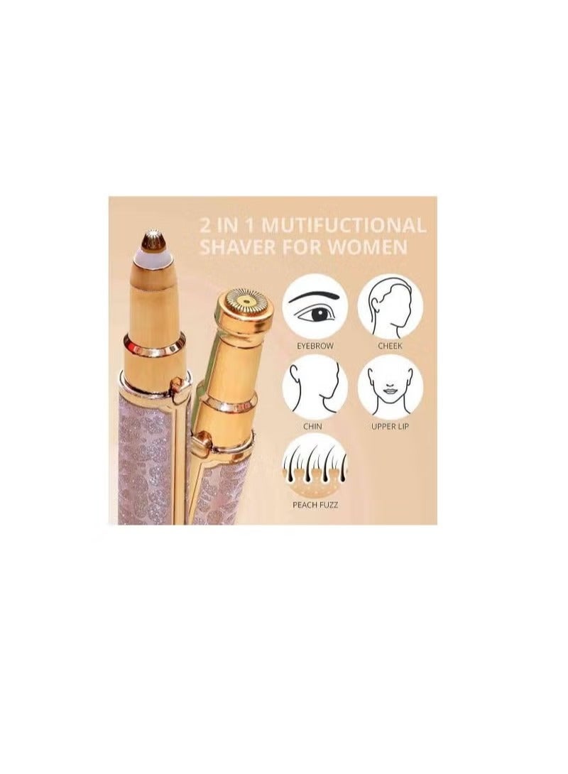 بلوليس جهاز إزالة الشعر المحمول بدون ألم – جهاز كهربائي 2 في 1 لإزالة شعر الوجه والحواجب للنساء – قابل لإعادة الشحن-003 - Image 3