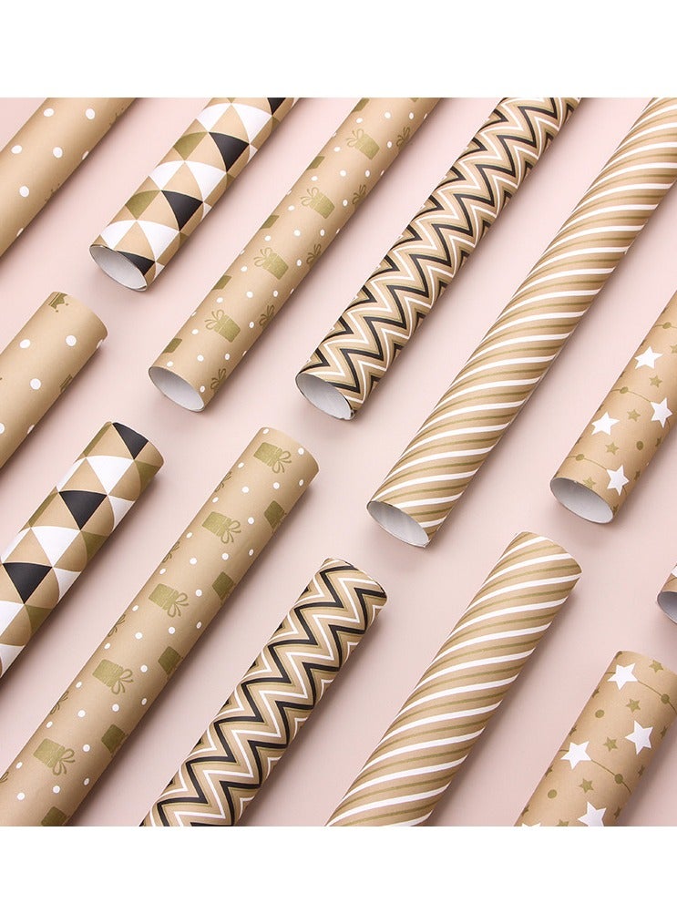Sakina 12pcs Gift Wrapping Paper Set with Ribbon Sticker Tape, Durable Gift Wrap Set for Birthday Party, Valentine’s Day, Wedding, Baby Shower, Bridal Shower, Graduation - Image 2