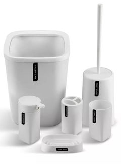 6-Piece Bathroom Accessories Set-White