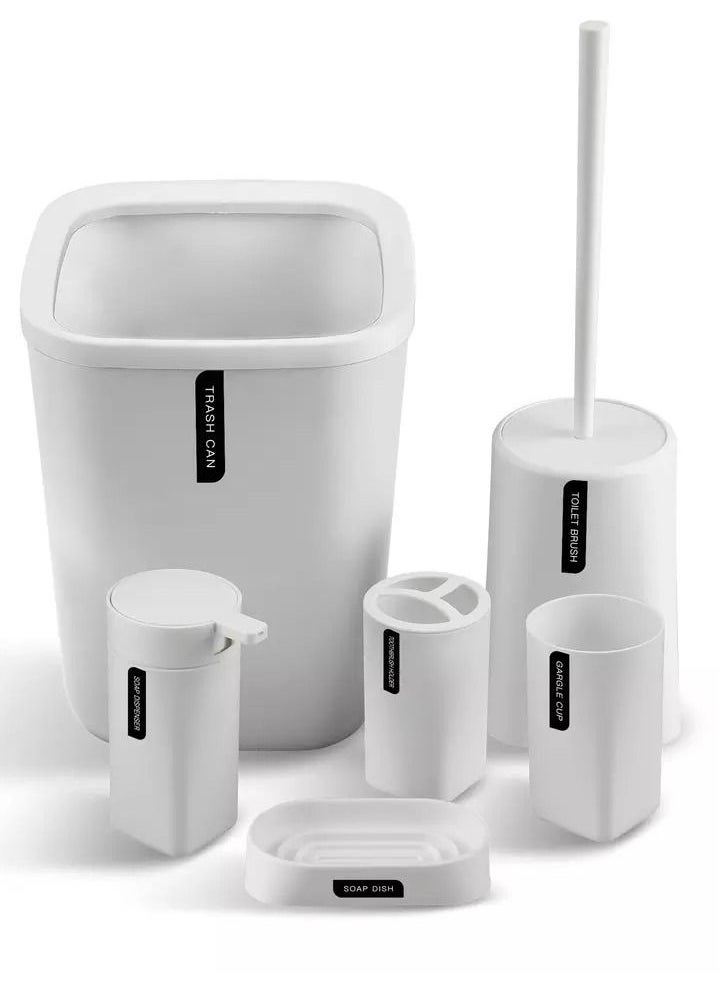SANITARY Ware's Window - 6-Piece Bathroom Accessories Set-White - Image 1
