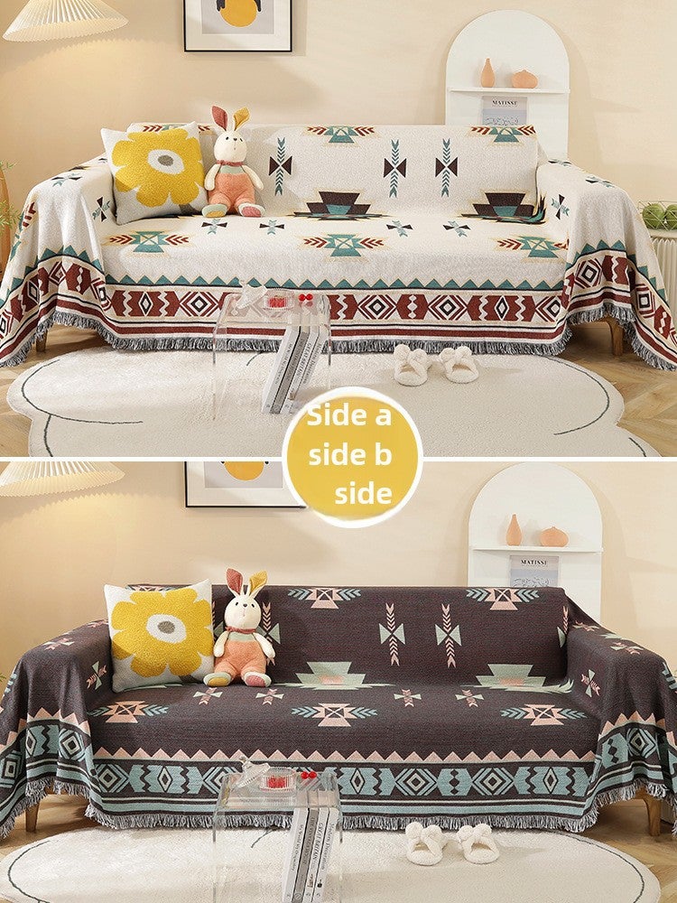 Knitted Universal Sofa Cover Nordic Ins Style Su Clay [double-sided available | Three-year warranty]] 