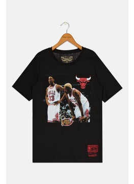 Mitchell & Ness Kids Boy Sportswear Fit Short Sleeves Basketball T-shirt, Black  - Image 1