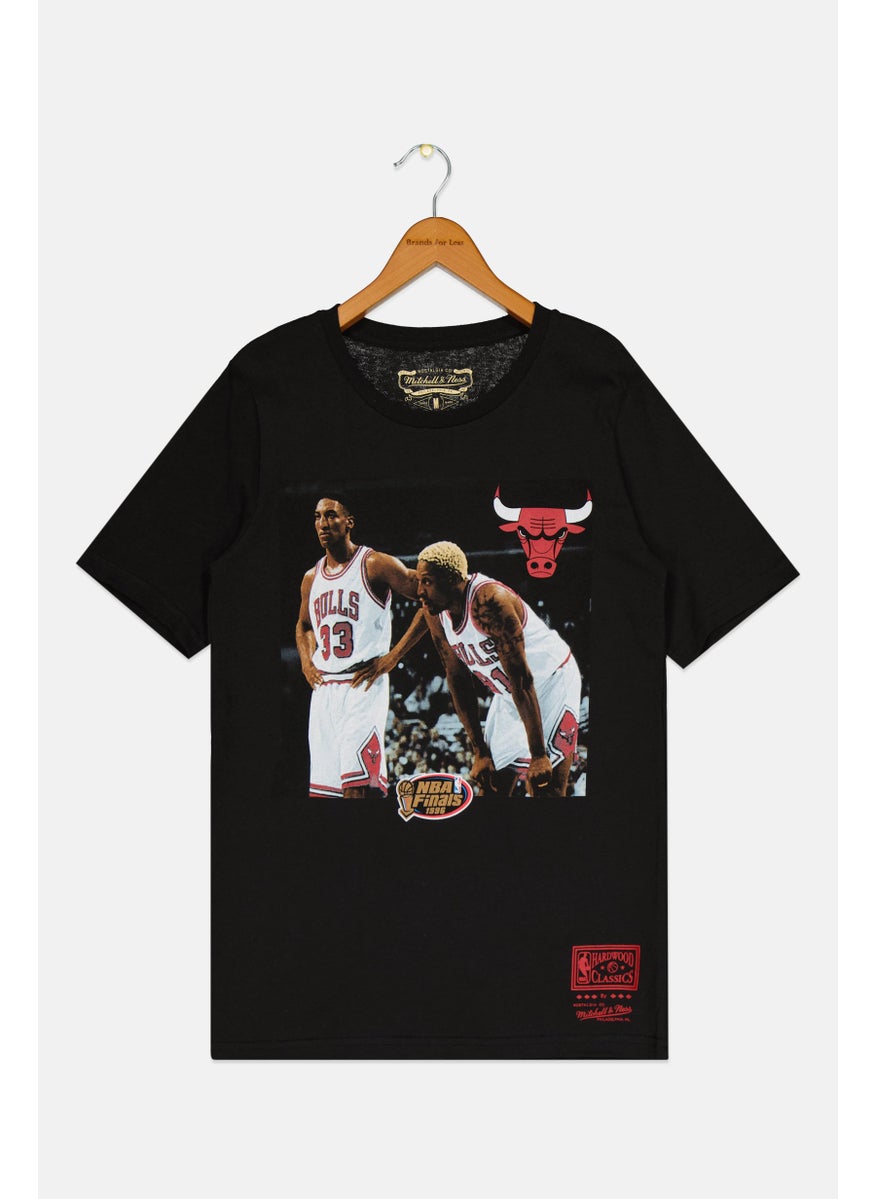 Mitchell & Ness - Kids Boy Sportswear Fit Short Sleeves Basketball T-shirt, Black - Image 1